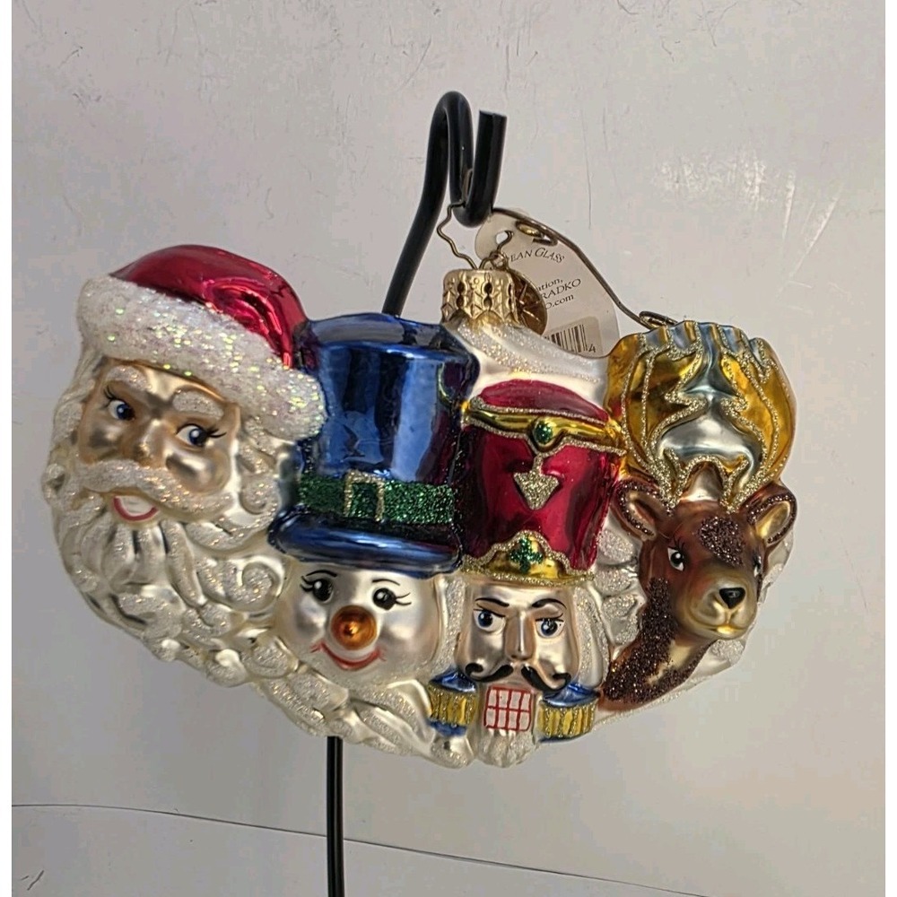 2007 Christopher Radko Mount Snowmore 1014349 Santa Snowman Nutcracker Ornament